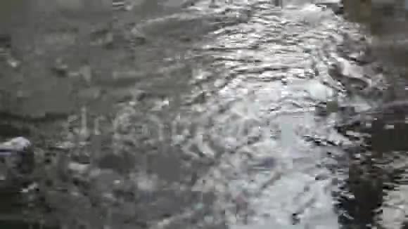 近距离拍摄干净的冰水流视频的预览图