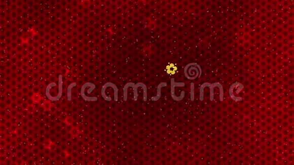 红色中国新年背景与黄金老鼠烟花闪闪发光的星星3D渲染循环4k新年快乐视频的预览图