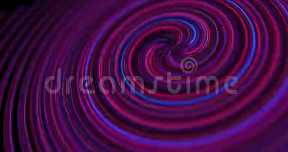 螺旋旋转发光霓虹灯发光圆圈激光和线条的抽象技术动画背景视频的预览图