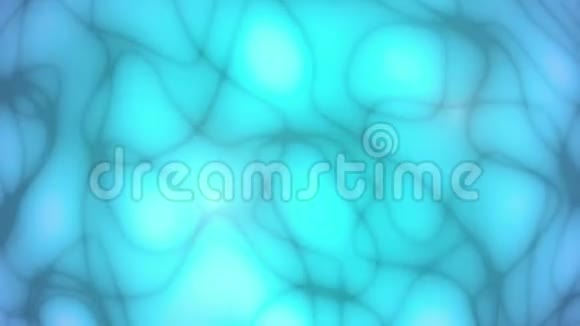 蓝色和绿松石的抽象背景有机形状像波浪一样变形类似于海洋中的水的纹理视频的预览图