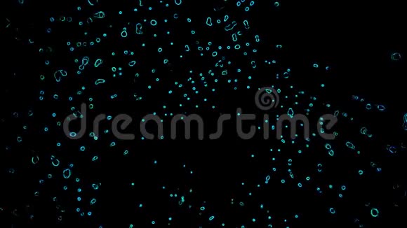 黑色背景上的蓝色气泡视频的预览图