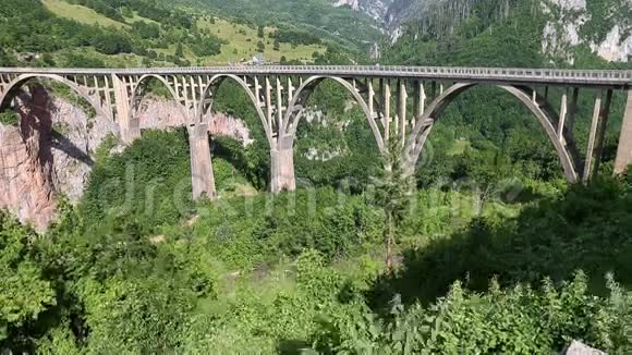 塔拉峡谷大桥杜德维卡以上塔拉河黑山在塔拉山的Zip线冒险在塔拉以上的峡谷视频的预览图