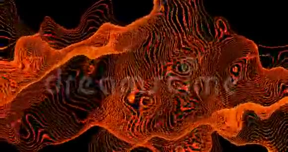 抽象橙色液波背景时尚的纹理时尚的纺织品霓虹灯色熔岩牛脂焦糖视频的预览图