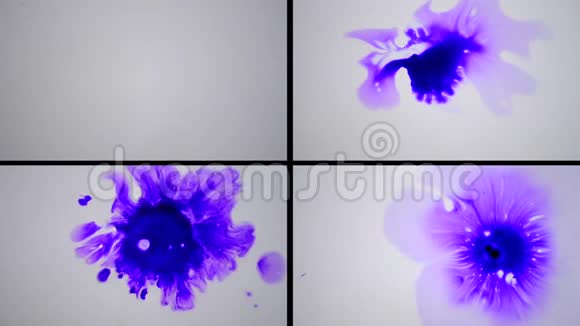白色表面特写的紫色墨迹视频的预览图