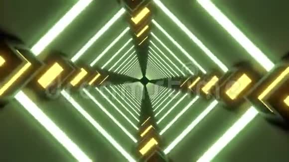 霓虹灯3方形隧道动画视频的预览图