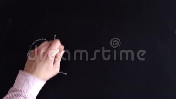 一只手用粉笔在黑板上写下了关闭的单词视频的预览图
