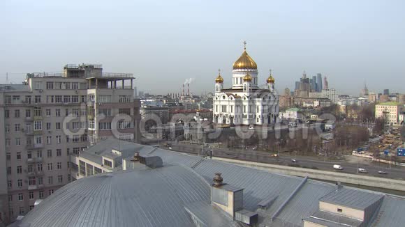 莫斯科俄罗斯莫斯科风景上点救世主基督大教堂视频的预览图