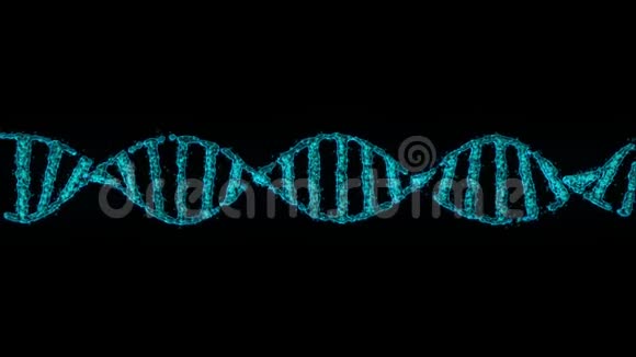 黑色背景下DNA字符串的简单三维动画视频的预览图