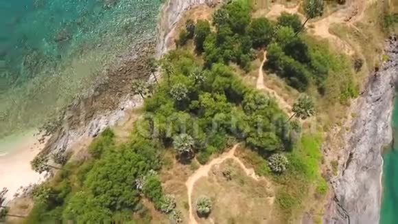 普洛斯彼角美丽的无人机射击景观环视空中景观高清泰国普吉岛视频的预览图