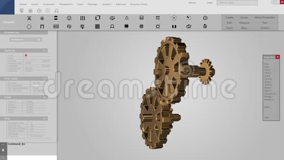 CAD软件接口或三维齿轮模拟视频的预览图