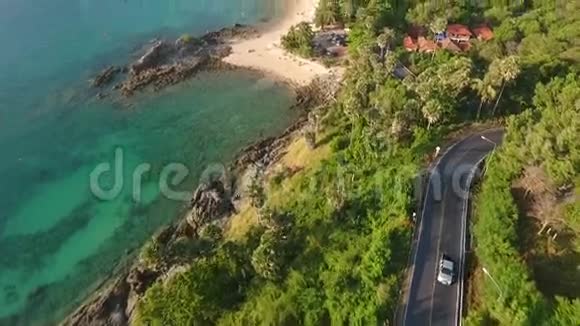 美丽的空中普吉海景亚努伊和奈哈恩海滩高清鸟瞰天堂热带景观视频的预览图