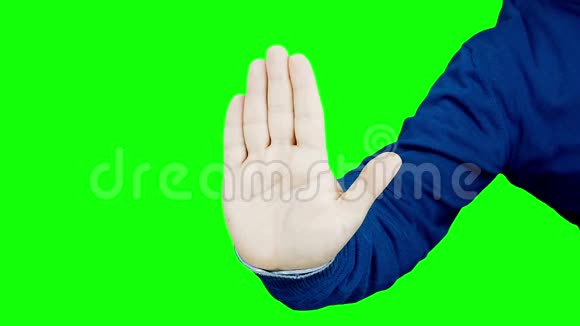 男性手势停止或停止标志隔离视频的预览图