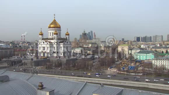 莫斯科俄罗斯莫斯科风景上点救世主基督大教堂视频的预览图