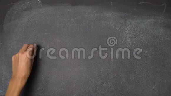 手写快速在黑色黑板上视频的预览图