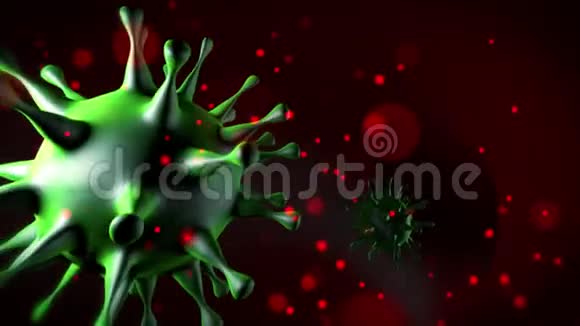 细菌冠状病毒内部和感染血液在静脉3D动画师视频的预览图