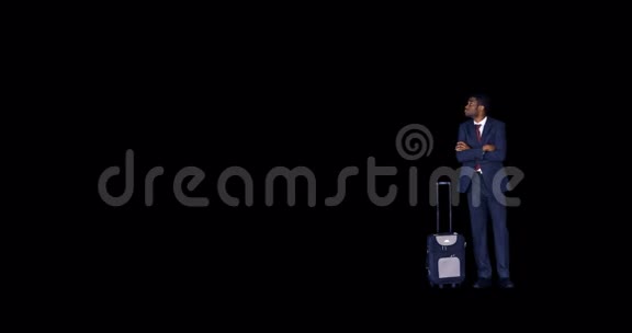 商人双臂交叉着站在他的行李上视频的预览图