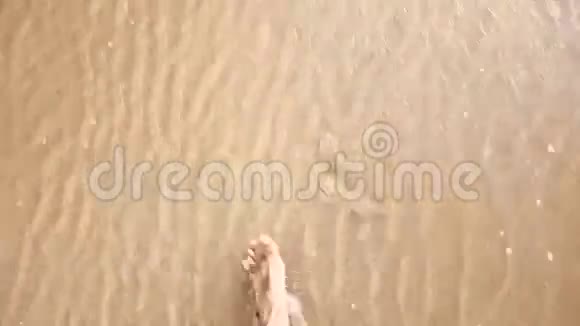 在海滩上向岸边奔跑视频的预览图