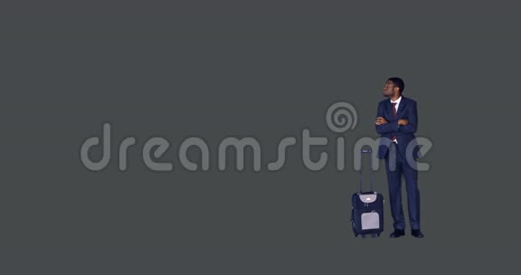商人双臂交叉着站在他的行李上视频的预览图