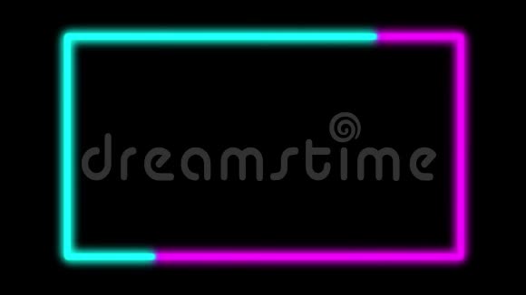 蓝紫光谱循环动画荧光紫外线发光霓虹灯视频的预览图
