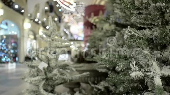 商场新年及圣诞冻树装饰视频的预览图