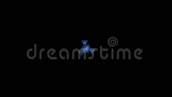 摘要数字蓝色六角图标绘制黑色背景填充屏幕数字技术3d动画4k视频的预览图