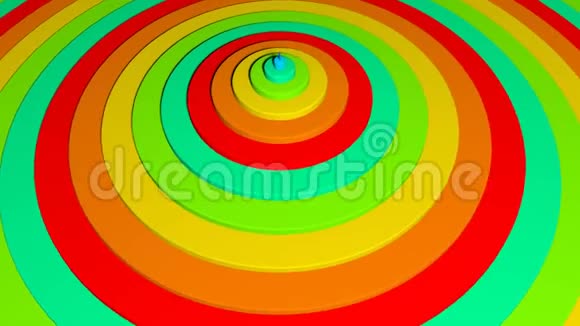 完美循环彩色彩虹圈背景动画的三维渲染视频的预览图