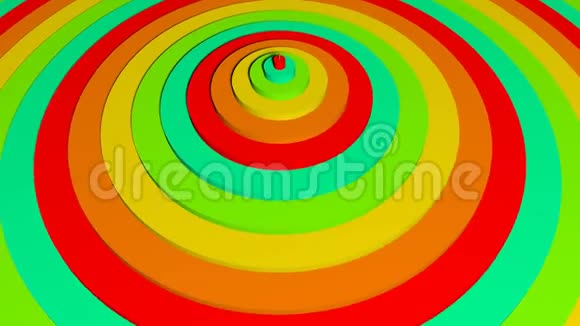 彩色彩虹圆圈背景动画的三维渲染视频的预览图