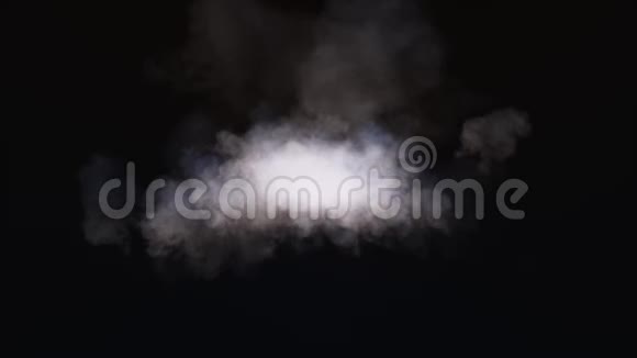 白色蒸汽烟雾墨水纹理动画VFX对黑色背景的影响视频的预览图