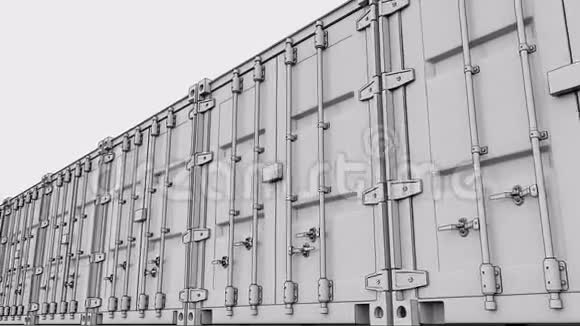 行的货物集装箱4K无缝环草图动画ProRes视频的预览图