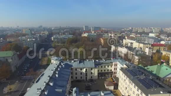 LublinLitewski广场重建前波兰老城区鸟瞰视频的预览图
