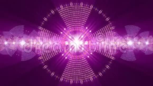 紫色抽象背景运动光和粒子环视频的预览图