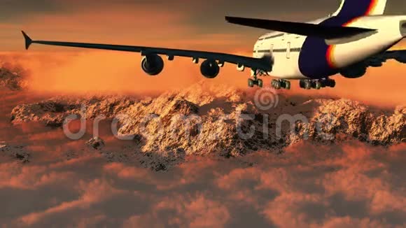 4K飞机飞越云层和雪山高空空间视频的预览图