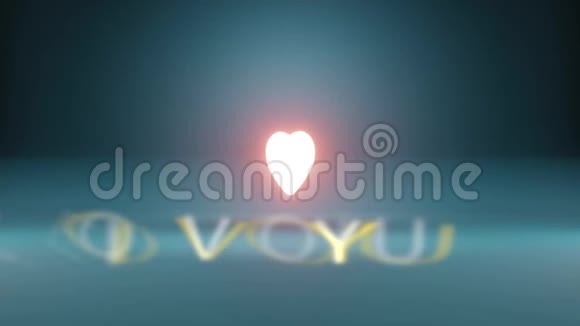 3D染光发射心脏在蓝色背景上飞行爱幸福女人的象征母亲情人节生日视频的预览图