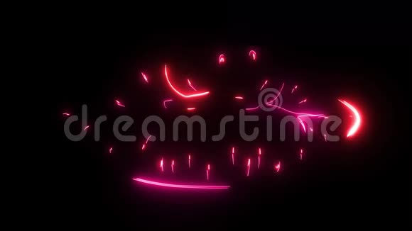 复古霓虹唇征情人节快乐设计元素视频的预览图