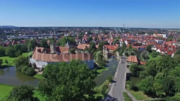 历史名城Steinfurt的鸟瞰图视频的预览图