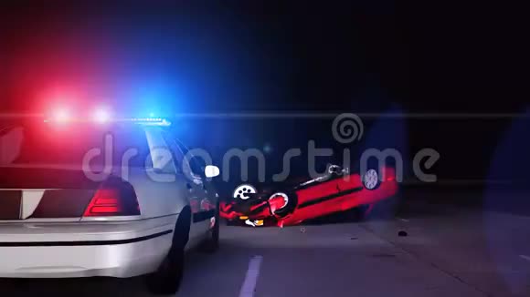 事故现场警车3D动画视频的预览图