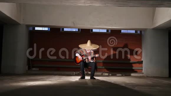 墨西哥弹吉他的整体计划视频的预览图