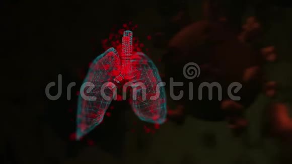肺部感染covid19并传播病毒生殖细胞的背景动画视频的预览图