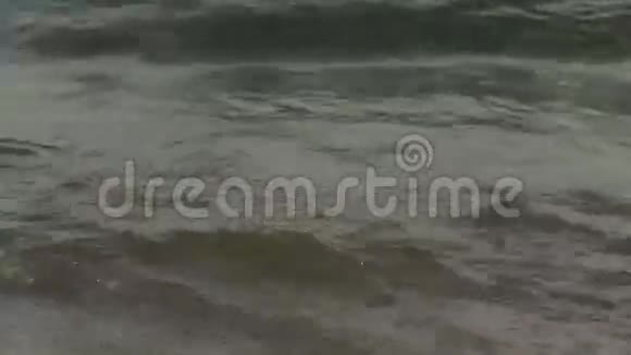 海岸线上出现了安静的海浪视频的预览图
