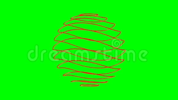 绿色背景上的抽象球体孤立的三维渲染视频的预览图
