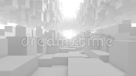 三维白色立方体隧道视频循环视频的预览图