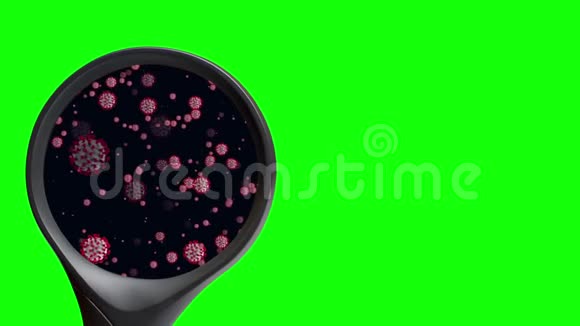 放大玻璃聚焦病毒细胞流动画绿屏视频的预览图