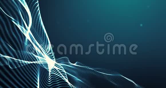 抽象三维渲染技术丛蓝动态数字表面移动在蓝梯度与光背景视频的预览图