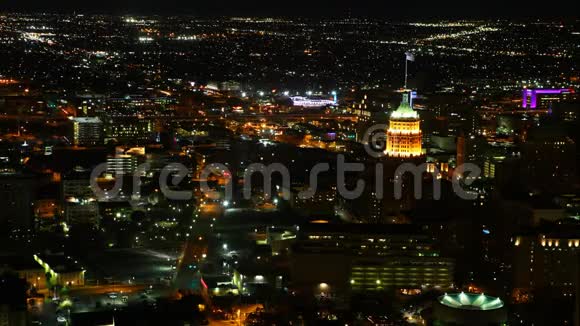 4K圣安东尼奥市中心的空中时光视频的预览图