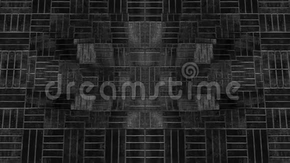 抽象视差背景黑色花岗岩瓷砖镶嵌几何形状矩形正方形和块视频的预览图