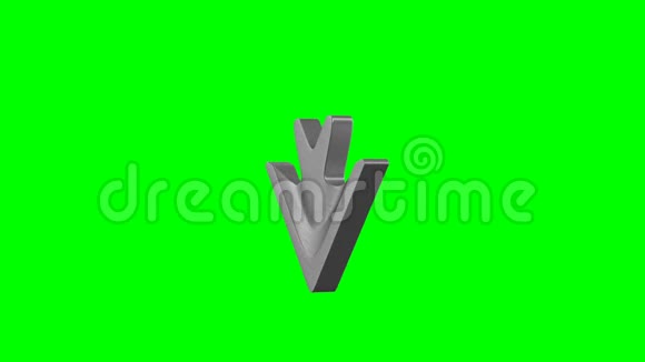 绿色背景上的金属箭头孤立的三维渲染视频的预览图