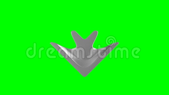 绿色背景上的金属箭头孤立的三维渲染视频的预览图