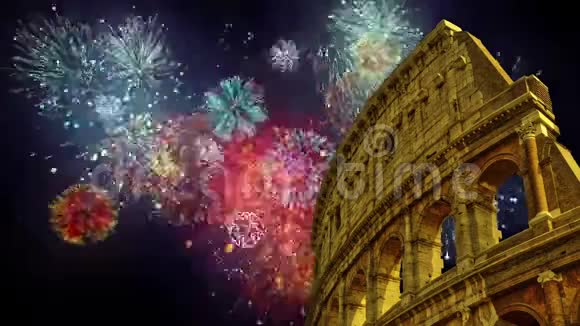 罗马夜焰火表演新年前夜视频的预览图
