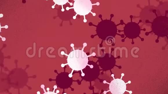 冠状病毒红色纹理摘要背景环动画插图视频的预览图