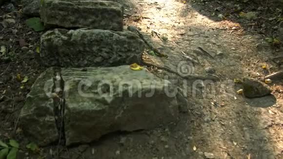 山路上的老石阶视频的预览图